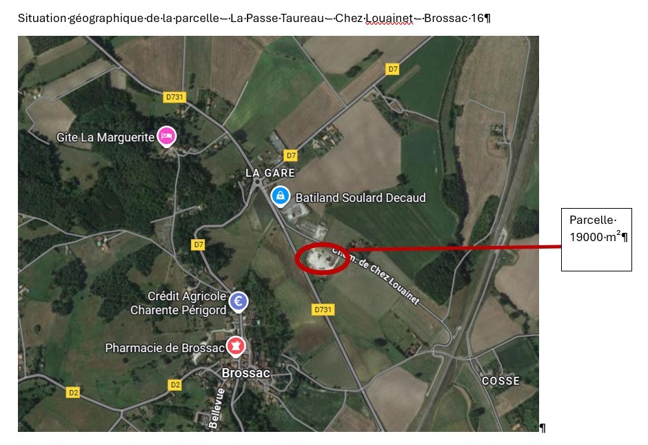 Terrain de 1,9 ha à vendre à Brossac - Sud Charente (16)